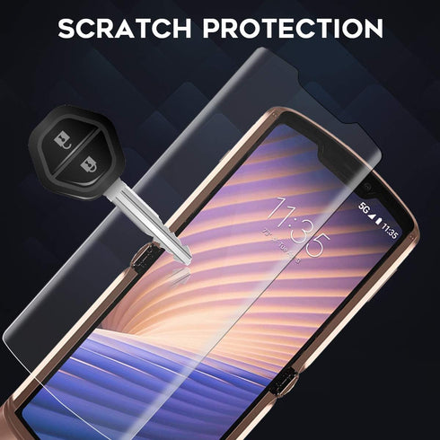 Orzero (2SET 8PCS) Compatible for Motorola Razr 5G 2020 Soft TPU Screen Protector and Back Protector (Not Glass), High Definition Anti-Scratch Bub...