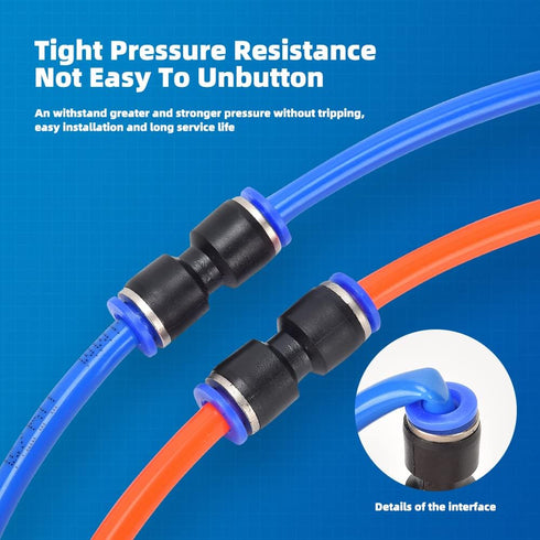 40Pcs Quick Connect Air Hose Fittings 1/4 inch OD 10 Spliters+10 Elbows+10 tee+10 Straight Quick Release Pneumatic Push to Connect Fittings Kit Ai...