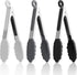 7 Inch Mini Tongs, Pack of 3 Short Small Silicone Tongs, Stainless Steel Tongs with Silicone Tips for Cooking, Barbecue, Buffet Serving (7", Black...