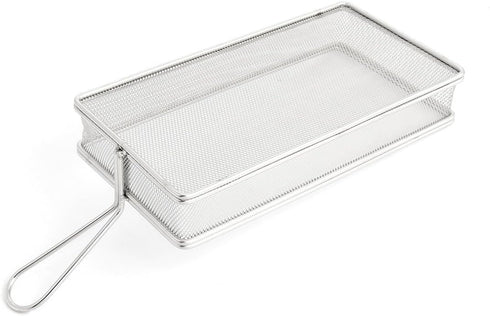 uxcell Stainless Steel Rectangle Mesh Basket Strainer Chips Fries Basket Silver Tone...