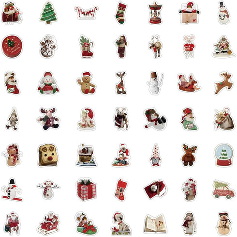Cute Christmas Stickers 50 Pcs Trendy Style Stickers Laptop Stickers Pack Cool Sticker for Pad MacBook Car Snowboard Bicycle Luggage Water Cup Dec...