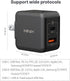MINIX NEO P1 Mini 33W PPS 2-Port GaN Charger 1 USB-C Port Fast Charger, 1 USB-A Port Quick Charger 3.0. Compatible with iPhone 8-15 Series, Galaxy...