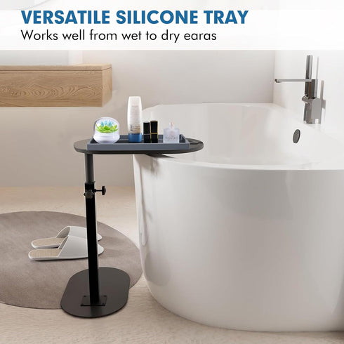 Bloss Silicone Tray Set for Bathroom/Kitchen - 15.7" Bathroom Soap Dispenser Tray and Soap Holder, Silicone Vanity Trays Countertop Organizer for ...