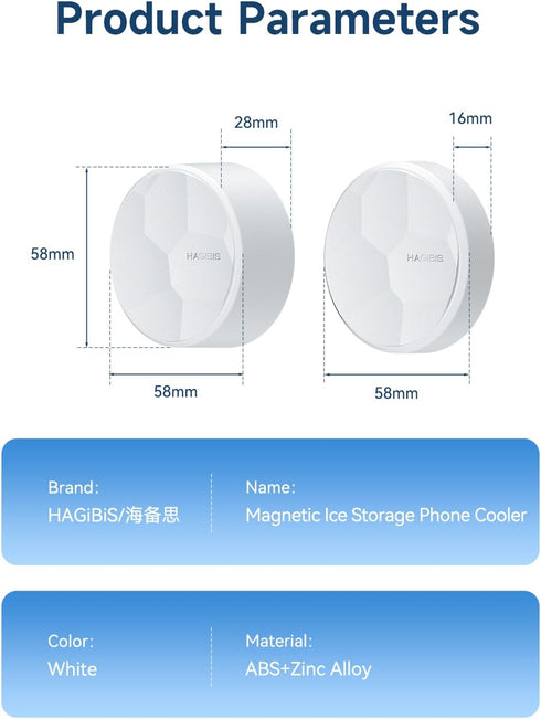 Hagibis Magnetic Cell Phone Cooler for Gaming, Live Streaming, Mobile Phone Cooling Pad Ice Storage Radiator for iPhone MagSafe Tablet iPad Pro An...