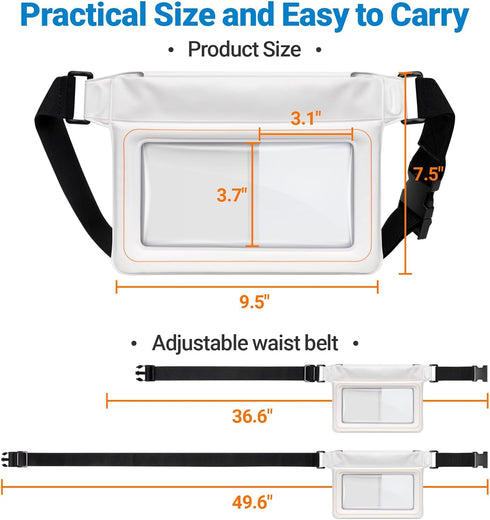 F-color Waterproof Fanny Pack Floating - Waterproof Waist Pack with 35oz Buoyancy - Cruise Essentials Must Haves Fanny Pack Waterproof Keeps Phone...