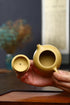 Clay Teapot 6.8oz/200ml Chinese Yixing Zisha Handmade Purple Sand Yellow Mud Small Xishi Tea Pot Kungfu Tea Infuse Brew Loose Tea...