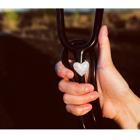 2 Pack Spark Bling Love Heart Stethoscope Charms, Custom Stethoscope Id Name Tag Charm, Silvery RN Nurse Stethoscope Charm for Littman and More (S...