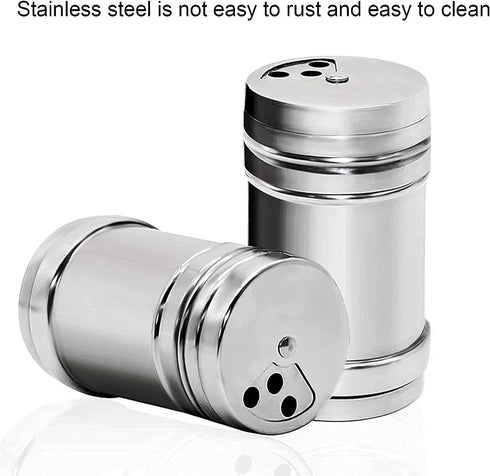 Stainless Steel Sugar Shakers Spice Salt Pepper Organizer Container Dust-proof Stainless Steel Salt Shakers...