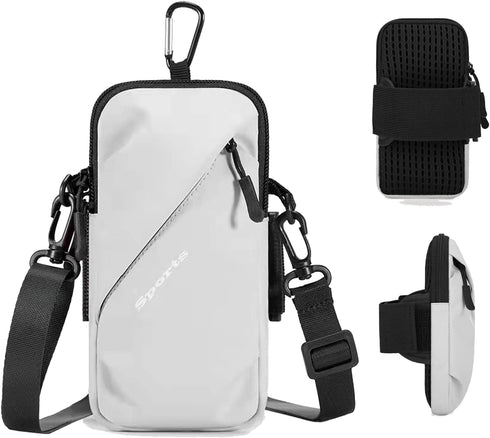 Phone Holder Arm Bands, Small Crossbody Shoulder Holsters Bag with Arm Band, Fits iPhone and All Cell Phones, Use for Running, Walking, Hiking & B...