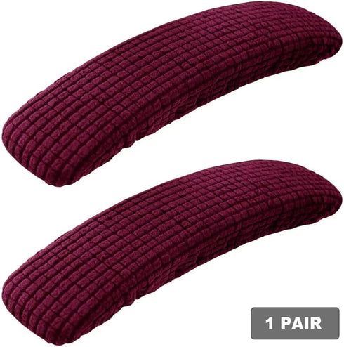 SARAFLORA Office Chair-Arm Cover Stretchable Stain Resistant Spandex Stretch Computer Chair Slipcover for Desk Chairs Arm, Burgundy...