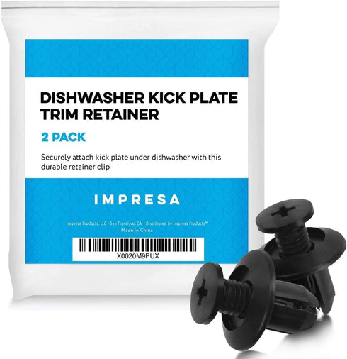 2-Pack Dishwasher Kick Plate Trim Retainer - Whirlpool Compatible - Compare to WPW10503548 Compatible clip for with Kenmore, Kitchenaid, Whirlpool Fastener - 2 Clips