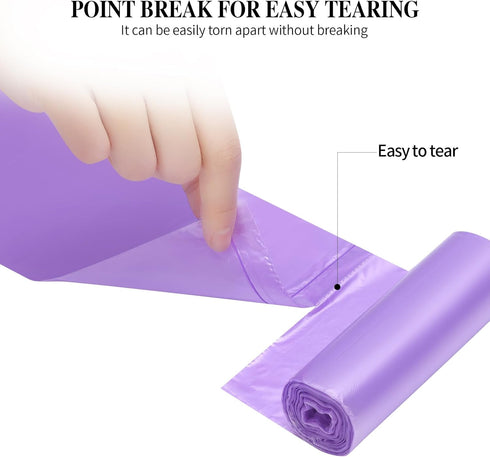 4 Gallon/60pcs Small Garbage Bags,Strong Trash Bags,Small Trash Bags for Office Home Bedroom,Trash can Liner,Purple...