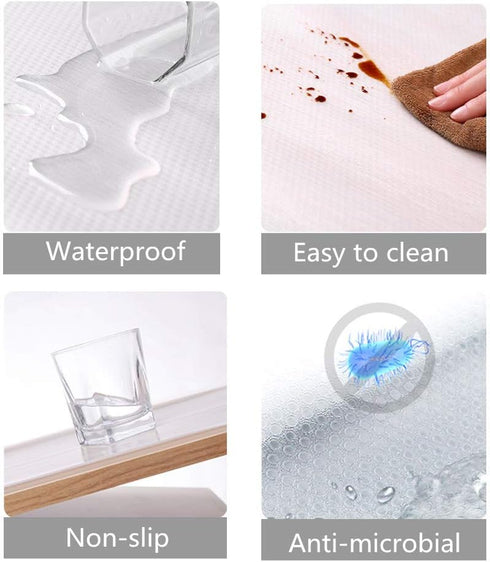 Shelf Liner Non Adhesive Drawer Liner Waterproof Cabinet Liner, Refrigerator Liners for Kitchen, Shelves, Storage and Desks, Clear 17.7"×59"...