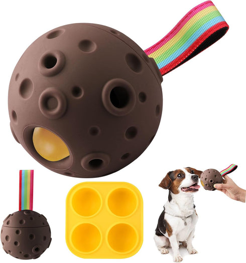 Dog Chew Toys, Treat Dispensing Dog Toys for Refillable Homemade Freezable Food to Keep Them Busy, Durable Puzzle Toys to Reduce Anxiety, Interact...