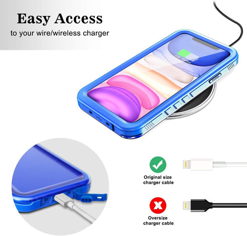 SPORTLINK Waterproof Case for iPhone 11, Full Body Heavy Duty Protection Full Sealed Cover Shockproof Dustproof Built-in Clear Screen Protector Ru...