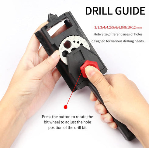 Drilling, 3-12mm Wood Dowel Straight Hole Adiustable Woodworking Drill Hole Jig, Dowel Hole,Woodworking Carpentry Positioner Locator Tool for Both...