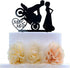 Motorcycle Funny Wedding Cake Topper Mr & Mrs, Bride Groom with Motorbike (Black Acrylic)...