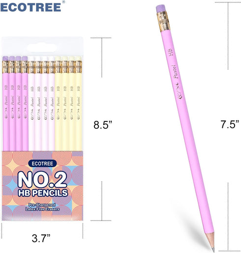 ECOTREE Pencils #2 HB, Pre-sharpened Pencils with Eraser Cute Pencils Graphite Pencils Sketch Pencils Birthday Pencils Fun Pencils for Kids, Adult...