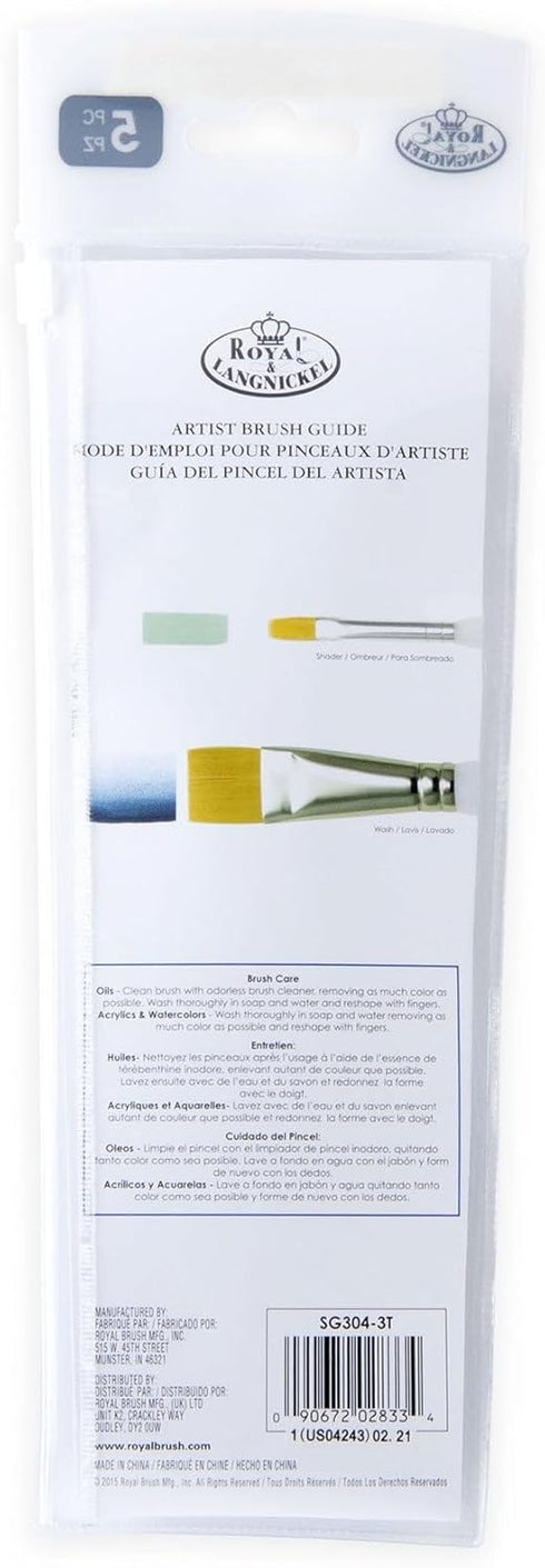 Royal & Langnickel SG-304 5 Piece Flat Brush Set...
