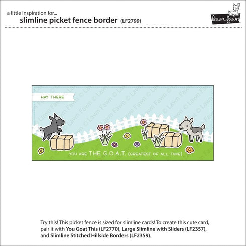 LAWN FAWN Lawn CUTS Dies Slim, Slimline Picket Fence Border...