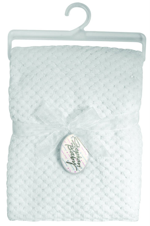 Stephan Baby Snuggle Fleece Crib Blanket, White Popcorn Fleece...