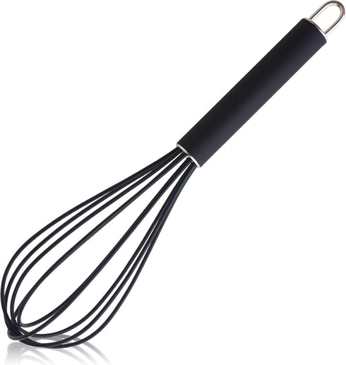 high temperature and easy to clean silicone whisk, stirrer, 10 inch, grip good grip design for Blending Whisking Beating Stirring Cooking Baking (...