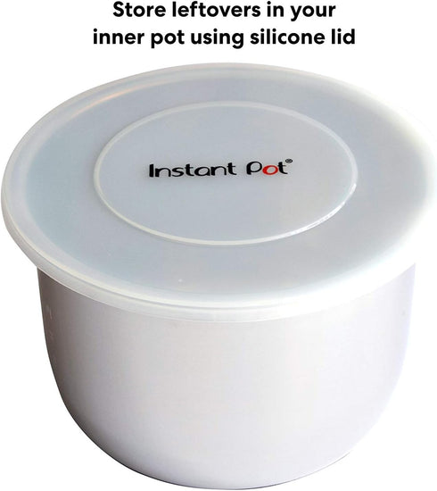 Instant Pot Silicone Lid, 8-In, 3-Qt Pot Lid, Reusable Silicone Lid for Bowl and Food Cover, Microwave Cover for Food, Transparent White...