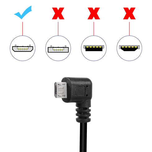 QIANRENON 90° Micro USB Panel Flush Mount Waterproof Extension Cable Micro USB 5 Pin Right Angle Male to Female Connector for Fixied on Dashboard ...