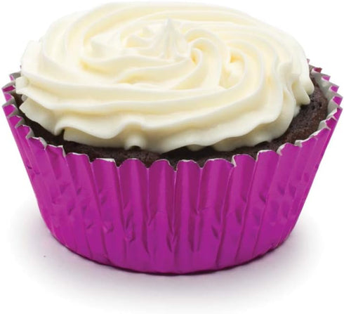 Fox Run Hot Pink Foil Muffin and Cupcake Liners, Set of 32 Standard Size Wrappers...