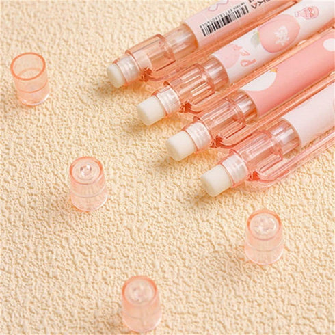 1Pc Pink Mechanical Pencil 0.5mm Pencil Refill Automatic Pencils Cute Peach Press Automatic Mechanical Pencil Stationery School Office Supplies Wr...