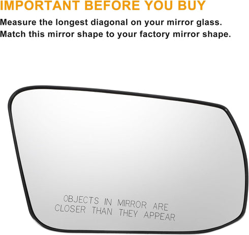 X AUTOHAUX Car Rearview Right Passenger Side Mirror Glass Replacement W/Backing Plate Heated White Glass for Nissan Altima Sentra 2013 2014 2015 2...