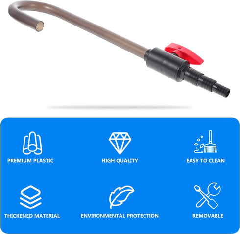 2 Pcs Aquarium Hook Water Changer - Bent Wall Mounted Fish Tank Water Changer with Flow Switch, Aquarium Vacuum Water Filler, Suit for 1/2'', 5/8'...