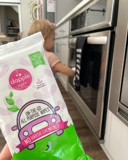 All Purpose Wipes by Dapple Baby, Hint of Lavender, 30 Count Pouch (Pack of 1) - Plant Based & Hypoallergenic Cleaning Wipes...