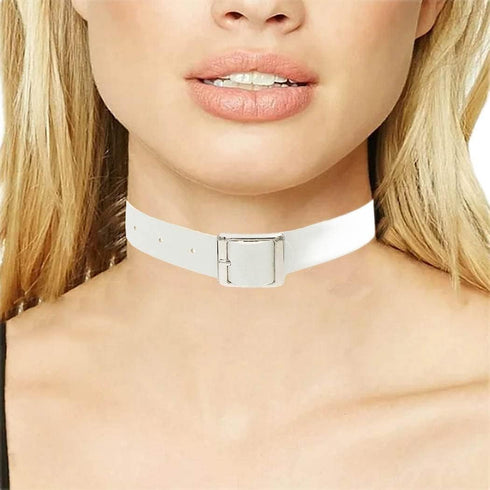Punk Leather Choker PU Necklace Gothic Chokers Soft Collar Chain Rave Party Necklaces for Women and Girls...