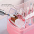 2 in 1 Pink Nail Drill Bit Holder and Nail Drill Bits Cleaner Brush Case, 30 Holes Dust-proof Nail Bit Holder Organizer Display Storage Box, Nail ...