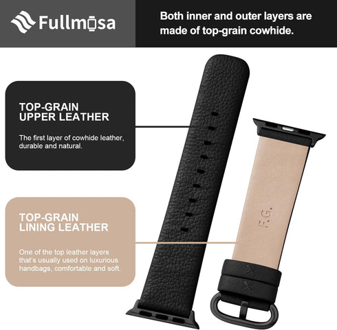 Fullmosa Leather Bands Compatible with Apple Watch Band 41mm 40mm 38mm 42mm 44mm 45mm 46mm 49mm for iWatch Ultra 2/Ultra/10/9/8/7/6/5/4/3/2/1/SE2/...