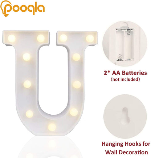 Pooqla LED Marquee Letter Lights Sign, Light Up Alphabet Letter for Home Party Wedding Decoration U...