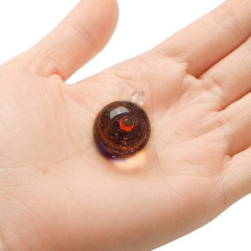 Jovivi Unique Design Glass Universe Ball Necklace Galaxy Planet Pendant Nebula Ribbon Vortex Cosmos Series...
