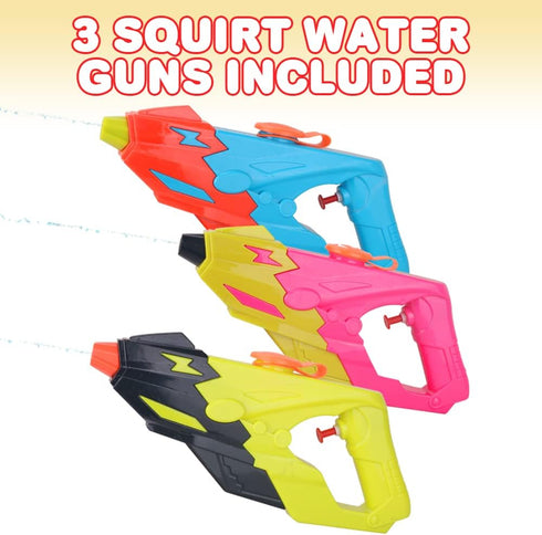 ArtCreativity Water Blasters, Set of 3, Water Squirt Guns for Kids in Vibrant Colors, Futuristic Water Shooting Pistols, Toys for Swimming Pool, B...