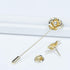 Crystal Alloy Rose Flower Lapel Pins Button Pin Groom Boutonniere for Wedding Floral Brooch Pin Set for Women Men...