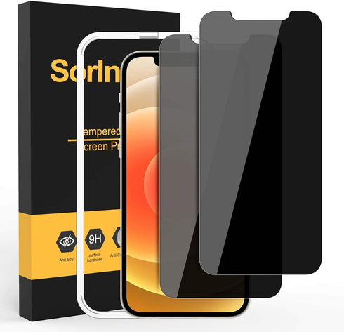 (2 Pack for Privacy Screen Protector for iPhone 12 Mini, Anti Spy Screen Protector Tempered Glass Film, Touch Sensitive, Bubble-Free, Case Friendl...