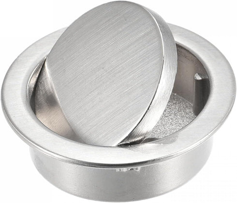 uxcell Finger Flush Pull Handle Outer Dia. 42mm/1.65" Brushed Silver with Screw...
