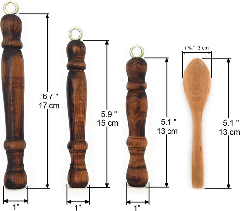 Replacement Wooden Handle for Copper Coffee Pot, Teapots, Cezve, Jezve, Jazzve, Ibrik, Briki, Stovetop Coffee Maker and Multi-Purpose Mini Wooden ...