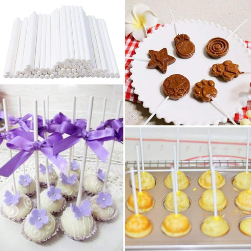 200 Count White Lollipop Sticks,6-Inch Paper Sticks Sucker Stick for Cake Pops,Cupcake Toppers,Candy Melt,Chocolate,Cookie,Dessert(Dia 3.5mm)...