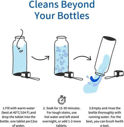 NATRUTH Water Bottle Cleaning Tablets 40 Tablets Effectively Removes Tough Stains and Odors Bottle Clean Tablet Individually Packed for All Stainl...