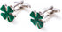 Clover Green Irish Ireland Shamrock 4 Leaf Pair Cufflinks in a Presentation Gift Box & Polishing Cloth...