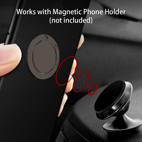Upgraded World's Slimmest Phone Ring Holder, Tomorotec Ultra Thin Cell Phone Ring Stand Magnetic Car Mount Hook Compatible for iPhone X 8 7 Plus 6...