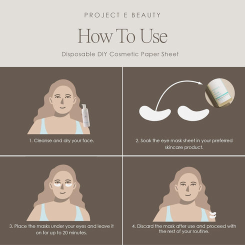 Project E Beauty 500pcs Disposable DIY Non-Woven Eye Mask Paper DIY Cotton Eye Care Mask | for Skincare & Spa Salon Use | Cosmetic Facial Paper fo...