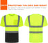 High Visibility Shirts Quick Dry Safety T Shirts with 4 Reflective Strips and Pocket Short Sleeve Mesh Hi Vis Construction Work Class 2 Shirt for ...