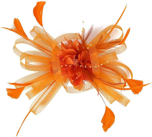 Song Qing Women's Fascinator Feather Flower Hair Clip Pin Brooch Corsage Bridal Hairband Derby Hat Cocktail Party Wedding...